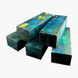 Stabilized mazur birch blocks - blue