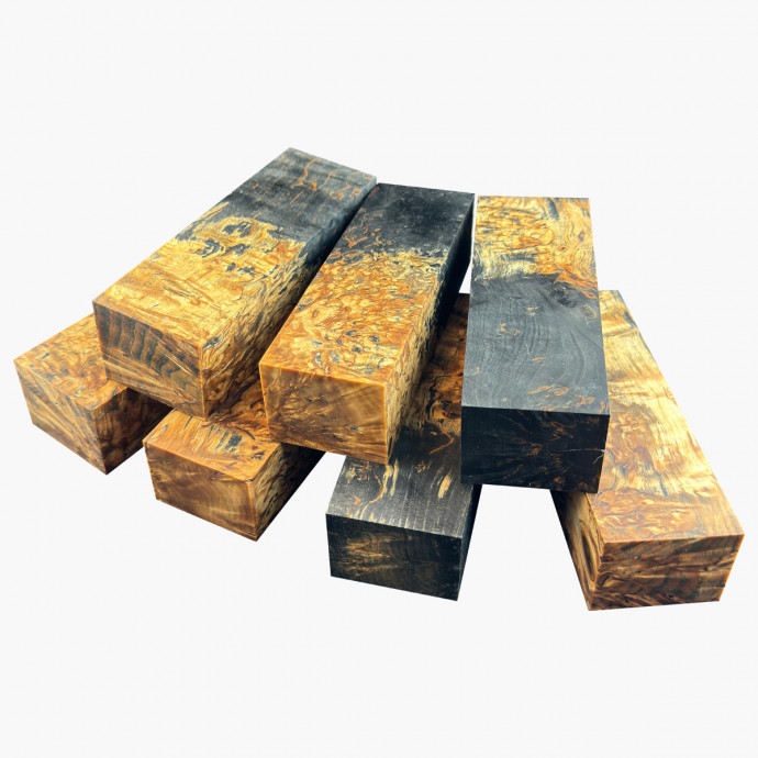 Stabilized mazur birch block- Black / Natural