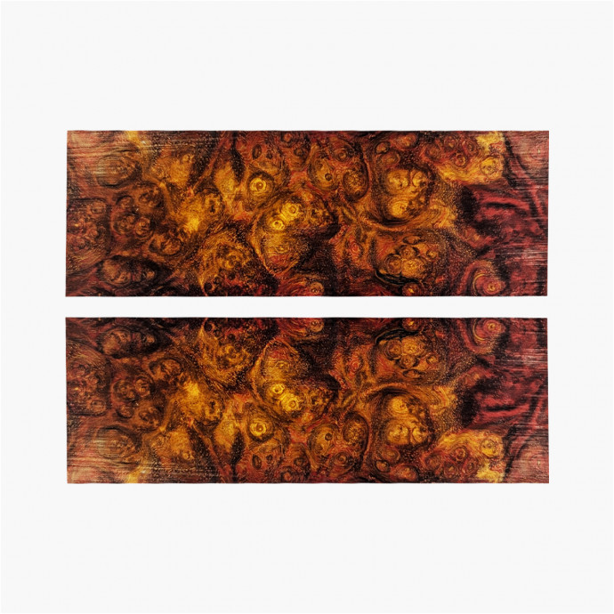 Stabilized amboyna tree burr scales - Red