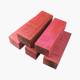 Stabilized curly maple blocks - pink