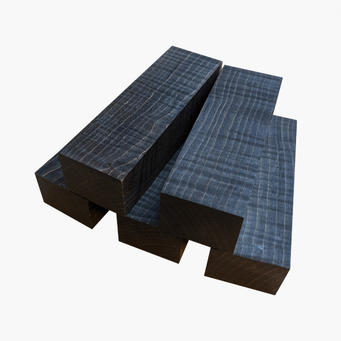 Blocs de bois d'erable ondé stabilisé - Noir