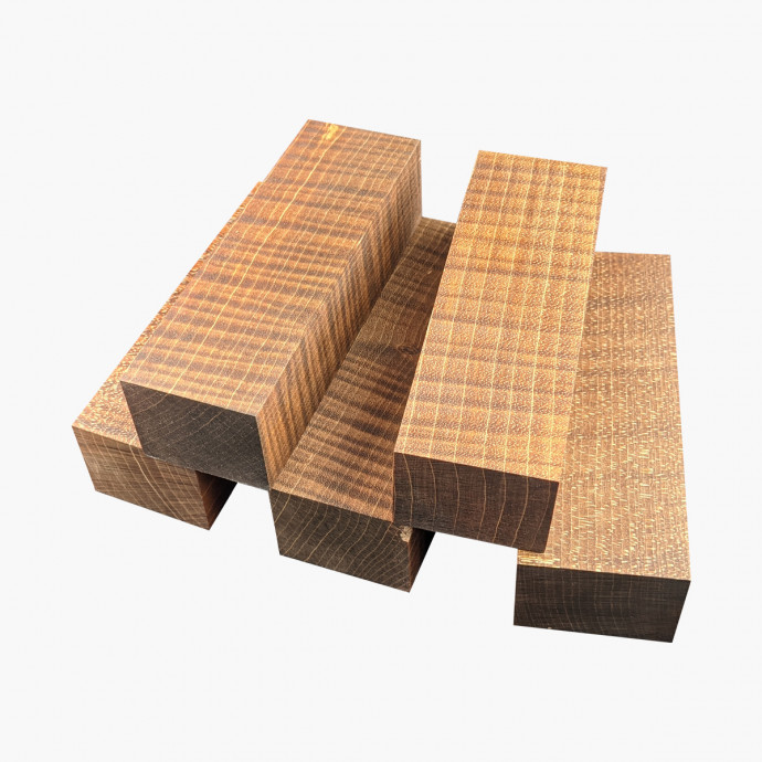 Stabilized curly maple blocks - brown