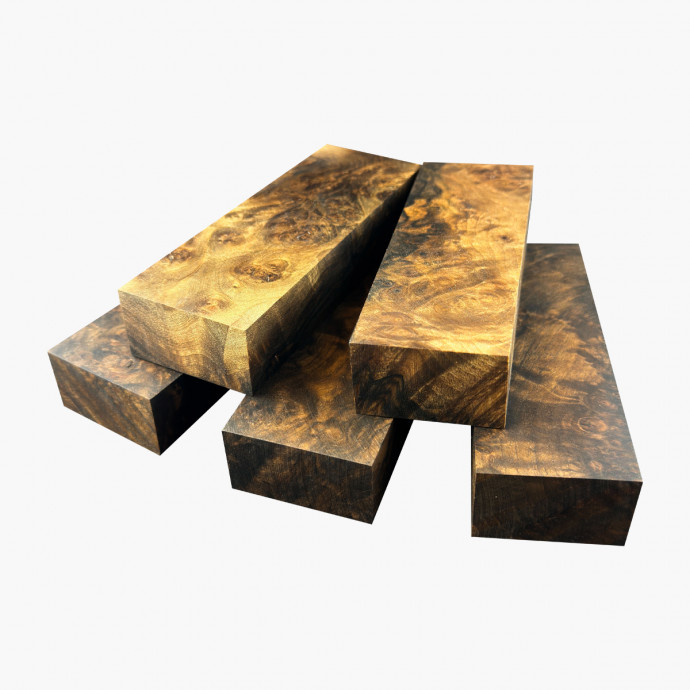Stabilized walnut burl blocks