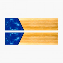 Hybrid wood blisters - Stabilized Ash - Blue resin mitre