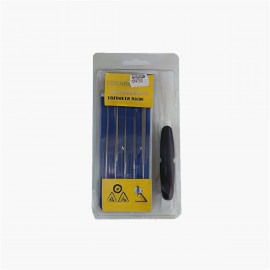 Pack 5 diamond-shaped NEEDLE FILES with handle